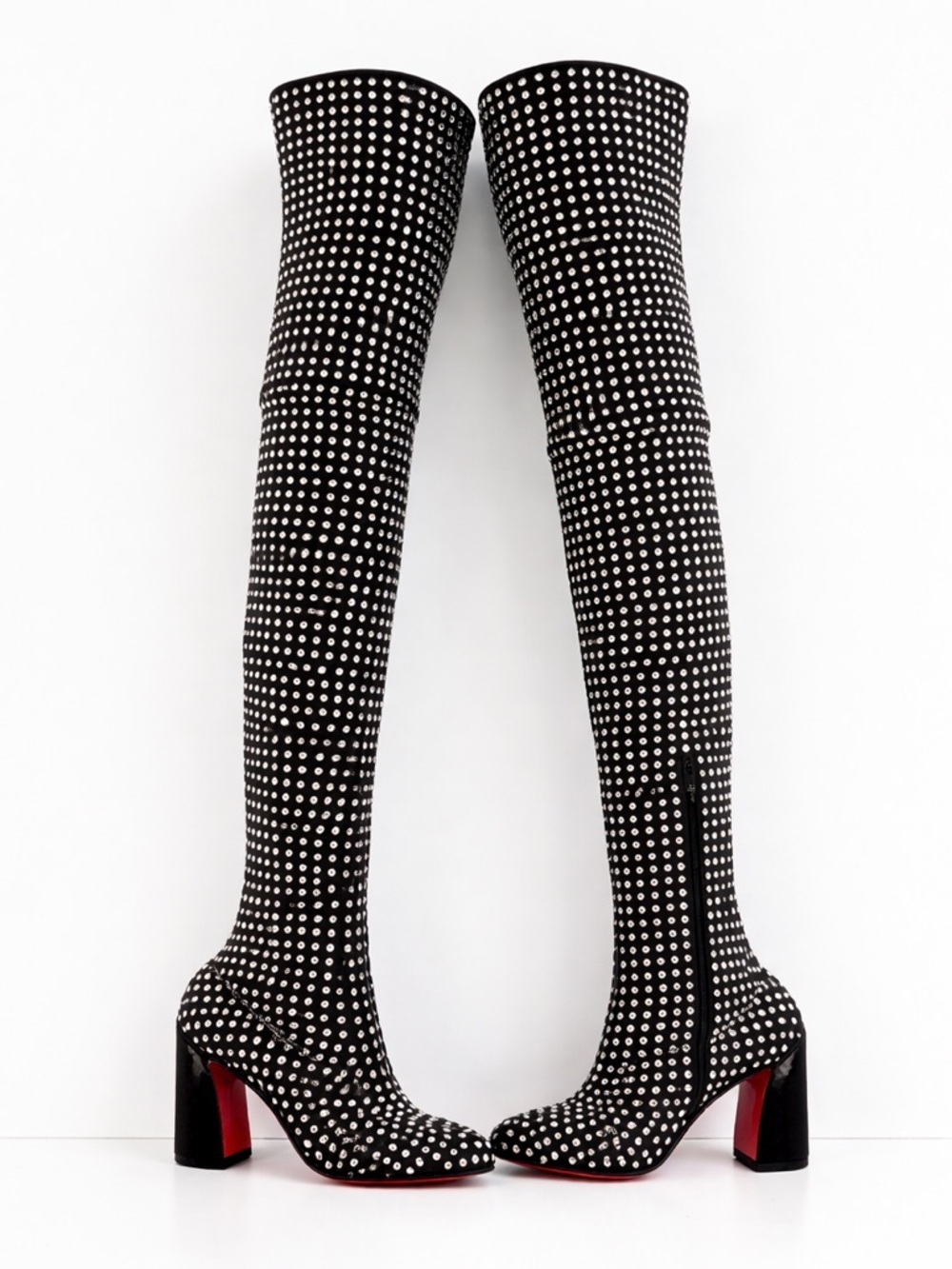 Christian Louboutin 2024 Jane Botta Alta Strass Crystal OTK Tall Boots EU 39.5